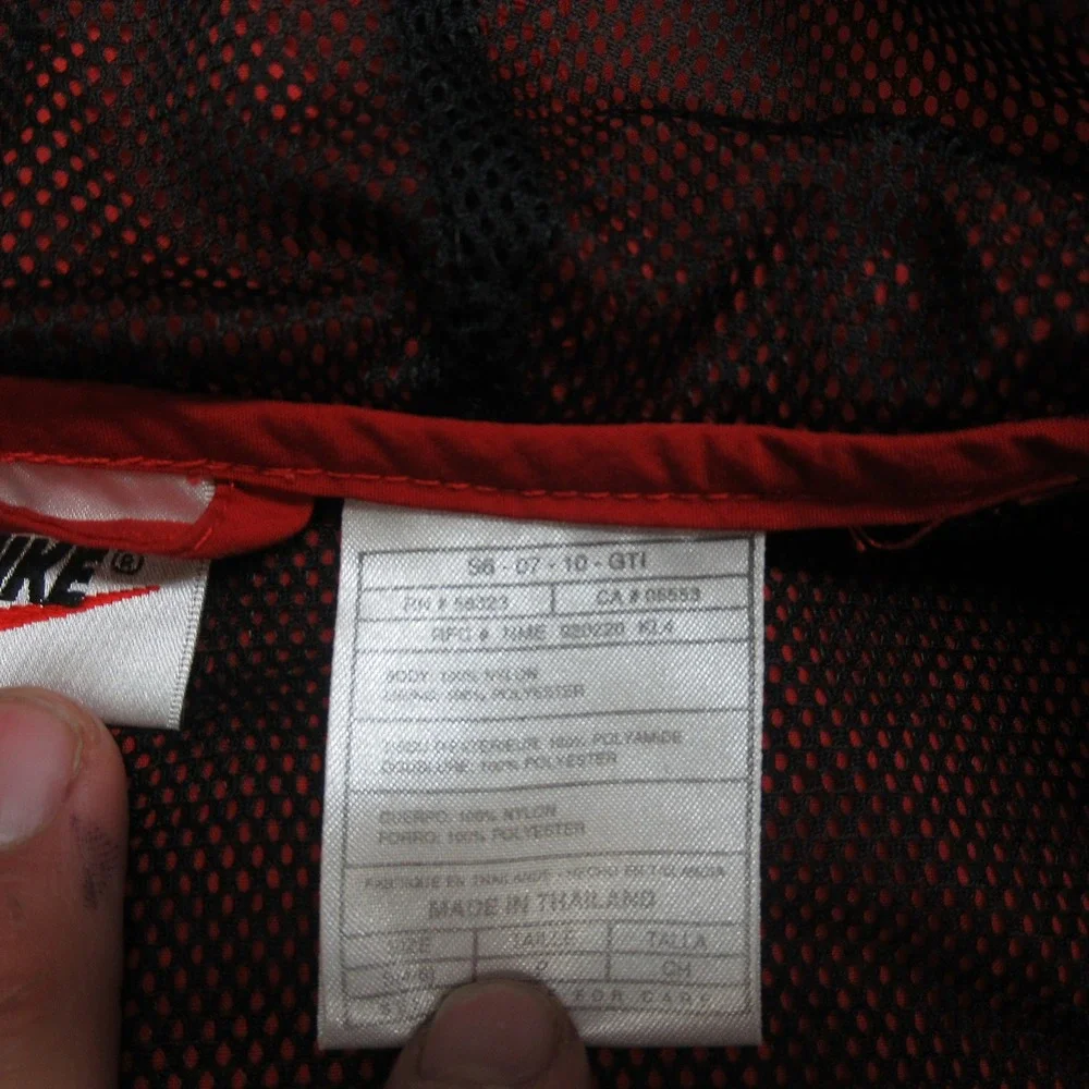 Nike Pullover Jacket Womens Small Red 1/4‎ Zip Hooded Windbreaker Rain Light VTG